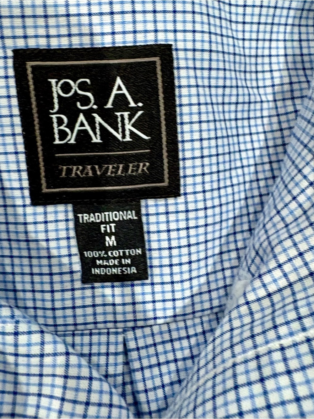 Jos. A. Bank Blue and White Check Dress Shirt